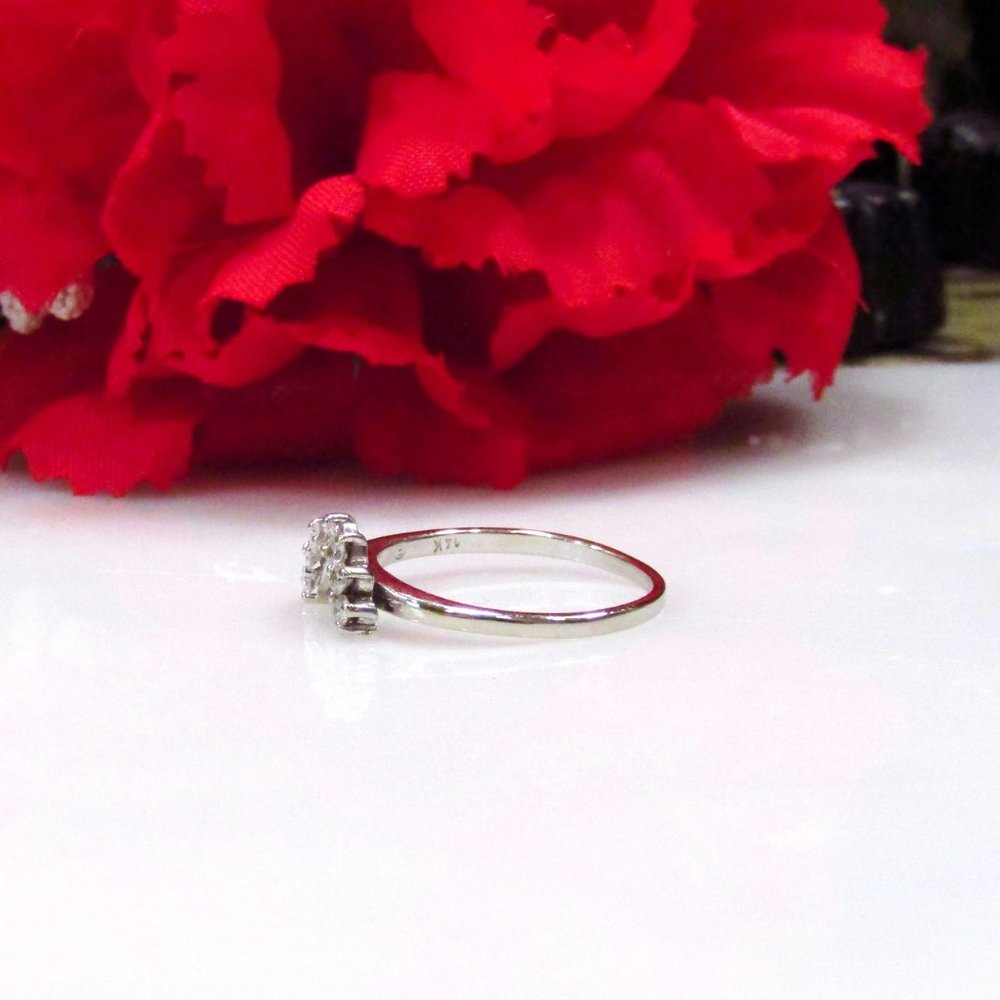 Diamond Ring Enhancer Solid 14k White Gold Size 5.75 Genuine Natural Real - Picture 6 of 7